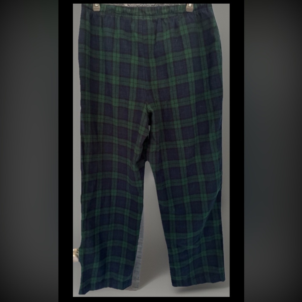Women’s LL Bean Plaid-watch Flannel Pajamas. Button up top Med - Picture 6 of 6